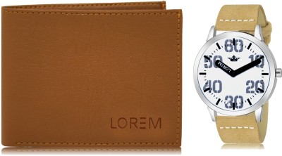 LOREM WL02-LR62 Combo Of Men Watch & Artificial Leather Wallet- Analog Watch  - For Men