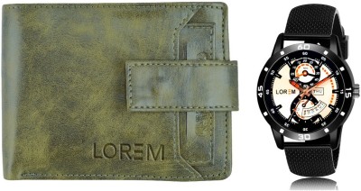 LOREM WL22-LR56 Combo Of Men Watch & Artificial Leather Wallet- Analog Watch  - For Men