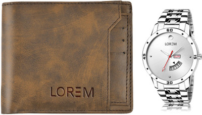 LOREM WL24-LR103 Combo Of Men Watch & Artificial Leather Wallet- Analog Watch  - For Men