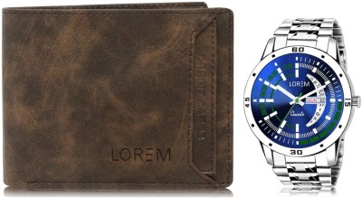 LOREM WL04-LR110 Combo Of Men Watch & Artificial Leather Wallet- Analog Watch  - For Men