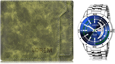 LOREM WL16-LR110 Combo Of Men Watch & Artificial Leather Wallet- Analog Watch  - For Men
