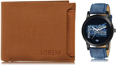 LOREM WL03-LR60 Combo Of Men Watch & Artificial Leather Wallet- Analog Watch  - For Men