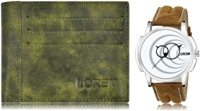 LOREM WL17-LR63 Combo Of Men Watch & Artificial Leather Wallet- Analog Watch  - For Men