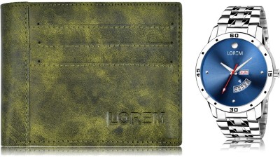 LOREM WL17-LR105 Combo Of Men Watch & Artificial Leather Wallet- Analog Watch  - For Men