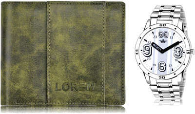 LOREM WL18-LR111 Combo Of Men Watch & Artificial Leather Wallet- Analog Watch  - For Men