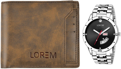 LOREM WL24-LR104 Combo Of Men Watch & Artificial Leather Wallet- Analog Watch  - For Men