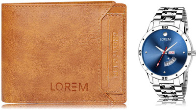 LOREM WL06-LR105 Combo Of Men Watch & Artificial Leather Wallet- Analog Watch  - For Men