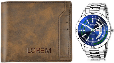 LOREM WL24-LR110 Combo Of Men Watch & Artificial Leather Wallet- Analog Watch  - For Men