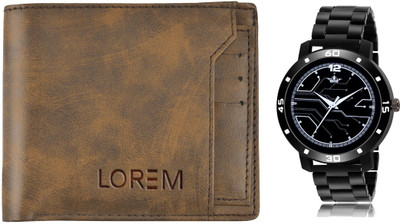 LOREM WL24-LR113 Combo Of Men Watch & Artificial Leather Wallet- Analog Watch  - For Men