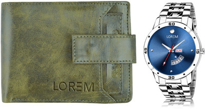 LOREM WL22-LR105 Combo Of Men Watch & Artificial Leather Wallet- Analog Watch  - For Men
