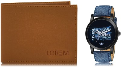 LOREM WL02-LR60 Combo Of Men Watch & Artificial Leather Wallet- Analog Watch  - For Men