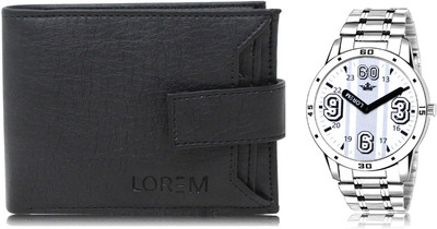 LOREM WL08-LR111 Combo Of Men Watch & Artificial Leather Wallet- Analog Watch  - For Men