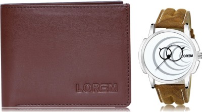 LOREM WL14-LR63 Combo Of Men Watch & Artificial Leather Wallet- Analog Watch  - For Men