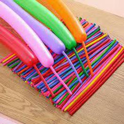 DEBALAYA Solid Long Balloon Animals kit Twisting balloons with Free air Pump Multi Color Balloon(Multicolor, Pack of 101)