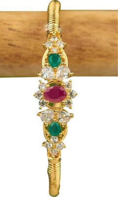 Vadaamalar Brass Ruby Gold-plated Bracelet