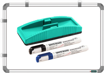 YAJNAS Non Magnetic Whiteboards and Duster Combos(Set of: 4, White, Green)