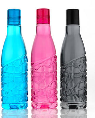 Pack of 3 Plastic Fridge Water Bottles For School College Office & Home 3pc 1000 ml Bottle Plastic