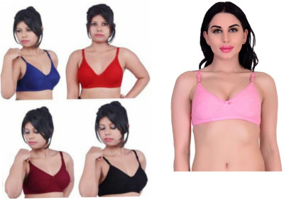 PIYURZ Piyurz 5p.combo.1718 Women T-Shirt Non Padded Bra(Black)
