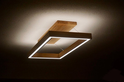 Artica Ceiling Lamp Wood Oak Solid Home Kit Smart Home Pendant Lamp Ceiling Lamp(Brown)