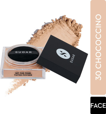 SUGAR Cosmetics Set The Tone Tinted Powder Compact(30 Chococcino (Medium), 15 g)