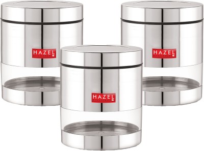 HAZEL Steel Grocery Container  - 500 ml(Pack of 3, Silver)