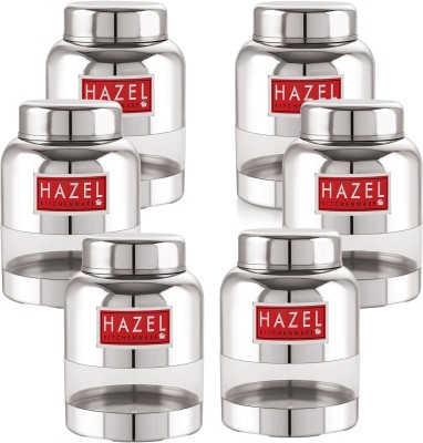 HAZEL Steel Grocery Container  - 350 ml(Pack of 6, Silver)