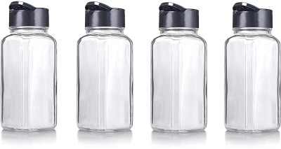 Spice Jar Glass Container For Storage Salt & Pepper 4 Piece Salt & Pepper Set(Glass)