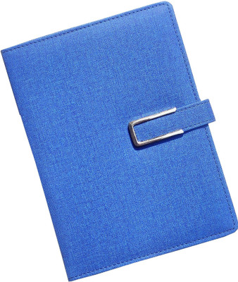Excel Leather Hard Bound Notebook Journal Diary For Office Use With Loop A5 Notebook RULED 200 Pages(Blue)
