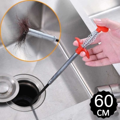 SITARAM GLOBAL Drain Pipe Cleaning Spring Stick,Hair Catching Wire, Sink Cleaning Stick (60 cm) Multi-purpose Plunger