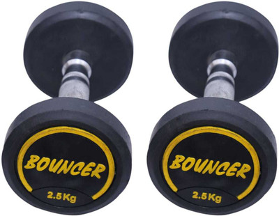 Sports Era 2.5Kg X 2Pcs Premium Quality Rubber Bouncer Dumbbell Fixed Weight Dumbbell(5 kg)