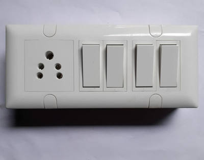 supriya Switch Socket Combined Box (Modular) SIZE-6M | ONLY for Wall Mounted Wall Plate(White)