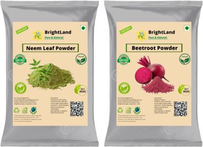 Brightland Combo of skin care 50gm Beetroot powder, 50gm Neem leaf powder(100 g)