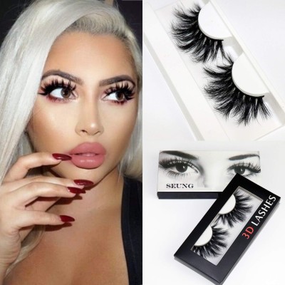 FELICECHIARA Black Handmade Natural 3D Thick Long False Eyelashes(Pack of 1)