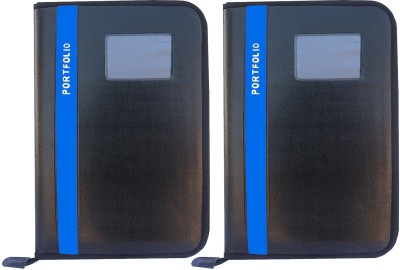 Kopila PU Leather File folder With 20 Leefs(Set Of 2, SkyBlue)