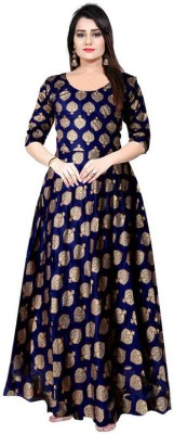 Parth Fashion Anarkali Gown(Blue)