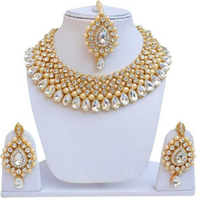 TWOLOVER Alloy Gold-plated White, Gold Jewellery Set(Pack of 1)