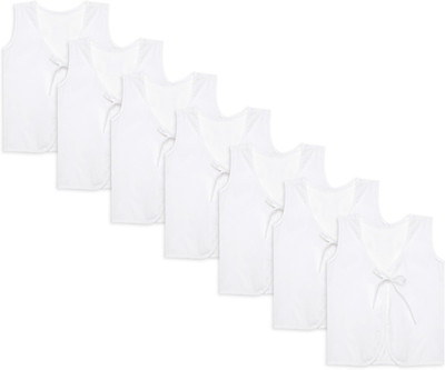 LOOM CLUSTER Vest For Baby Boys & Baby Girls Cotton(White, Pack of 6)