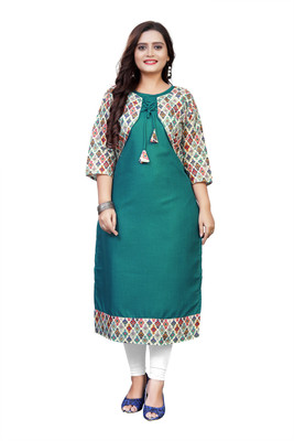 Kalptaru World Fashion Women Printed Straight Kurta(Dark Green)