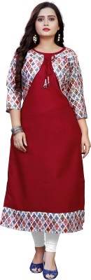 Kalptaru World Fashion Women Printed Straight Kurta(Maroon)