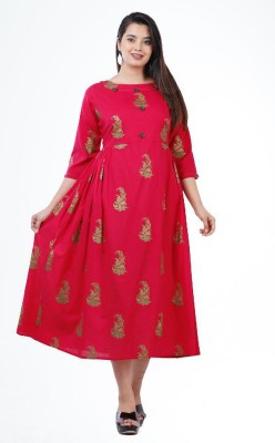 AARTI FASHION Anarkali Gown(Pink)