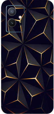 BUGGU Vivo Y75 5G Mobile Skin(Ultra Super Black Abstract Shape Skin With High Matte Finish.)