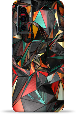 OggyBaba Vivo V23e 5G Mobile Skin(Red Polygon Multicolor Skin With Ultra Matte Finish)