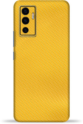 OggyBaba Vivo V23e 5G Mobile Skin(Yellow Carbon Fiber Skin With Ultra Matte Finish)