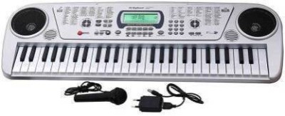ShopEXP MUSICAL(5407)-0005 PIANO WITH 54 KEYS AND MIC AND CHARGIMG CABLE OR CHARGER(Silver)