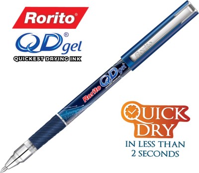 Rorito QD Gel Pen 10 Pcs Blue 0.7 mm Tip Quickest Drying Ink Gel Pen(Pack of 10, Ink Color - Blue)