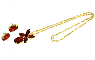 Weldecor Alloy Gold-plated Red Jewellery Set(Pack of 1)