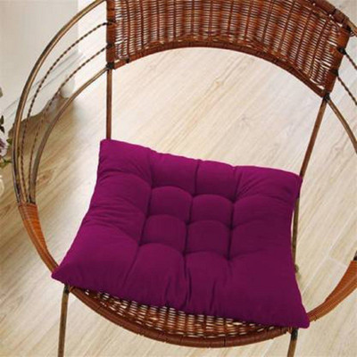 rakhi home décor Polyester Fibre Chair Pad Pack of 2 Solid Microfiber Chair Cushion/Chair Pads/Chair Seats For Home Office Garden Décor(wine)