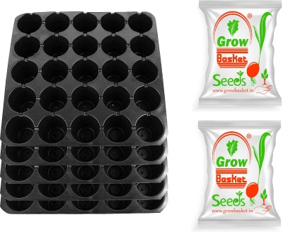 Grow Basket 2 Organic Vegetables Seed with 5 Reusable seedling tray (49 Holes Each Tray ) Seed(2 per packet)