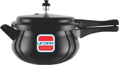 UCOOK Big Belly O Plus Hard Anodised Handi Shape Outer Lid 5.5 L Induction Bottom Pressure Cooker(Hard Anodized)