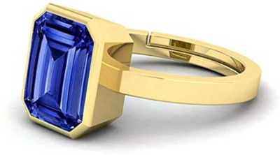 KUNDLI GEMS Stone Sapphire Gold Plated Ring